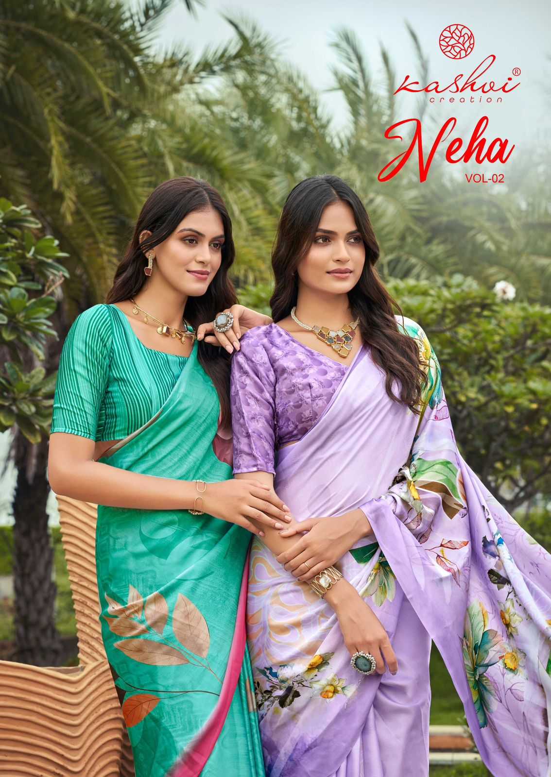 neha vol 2 by kashvi creation dull moss classic look saree online