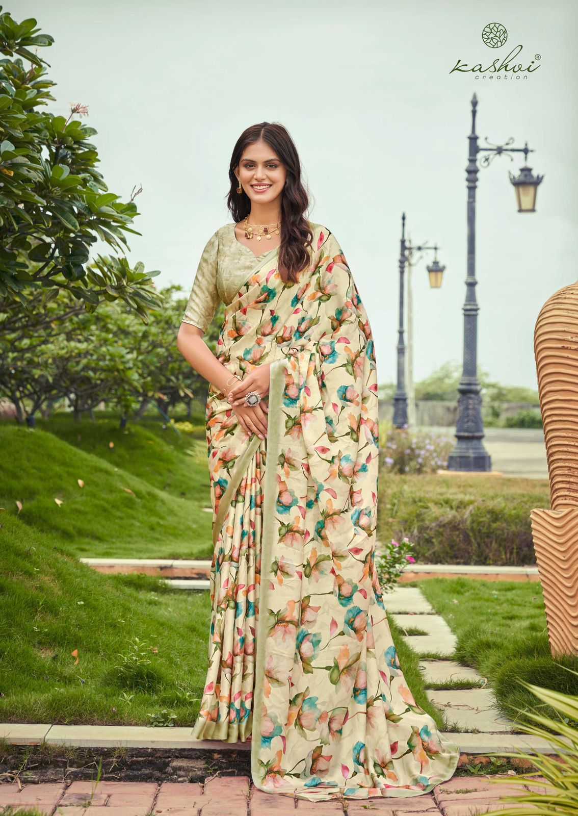 neha vol 2 by kashvi creation dull moss classic look saree online