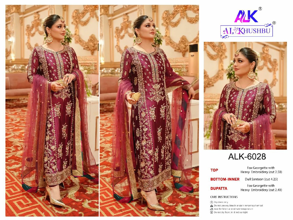 al khushbu alk afifa 6027-6029 georgette modern pakistani salwar suit