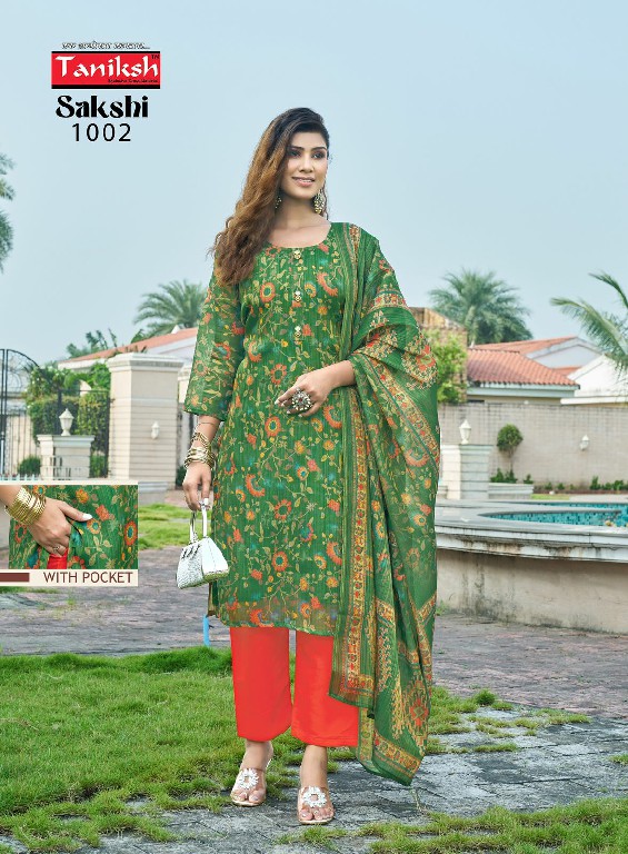 sakshi vol 1 by taniksh tissue fully stitch elegant style ladies suit