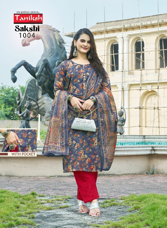 sakshi vol 1 by taniksh tissue fully stitch elegant style ladies suit