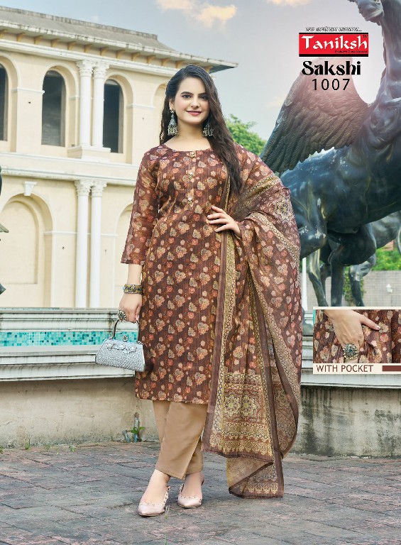 sakshi vol 1 by taniksh tissue fully stitch elegant style ladies suit