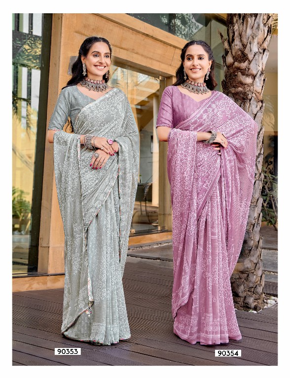 Saumya Minali Wholesale Golden Georgette Fabrics Ethnic Sarees
