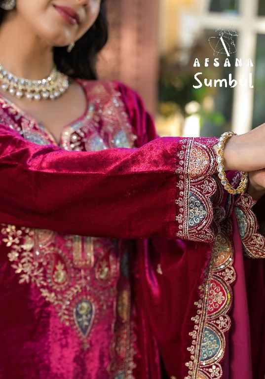 Afsana Sumbul Wholesale 11000 Velvet Readymade Winter Suits Combo