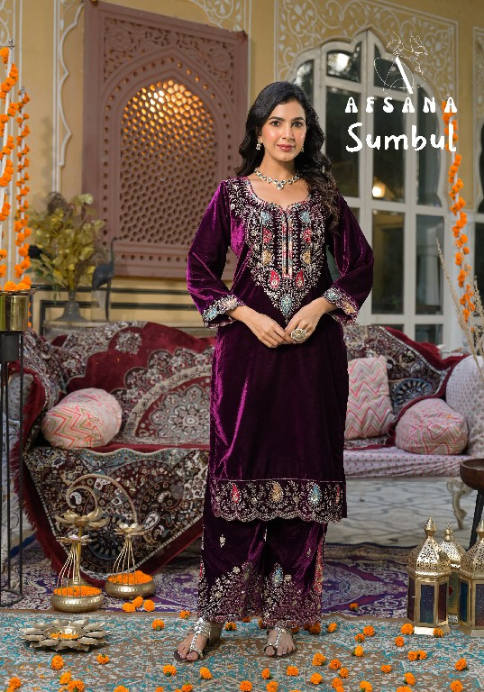 Afsana Sumbul Wholesale 11000 Velvet Readymade Winter Suits Combo