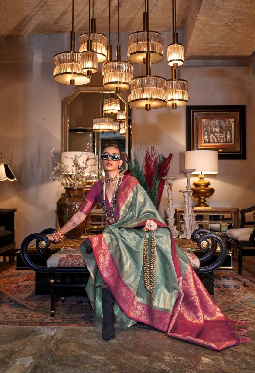Rajtex Kansai Wholesale Zari Tissue Handloom Weaving Party Wear Sarees