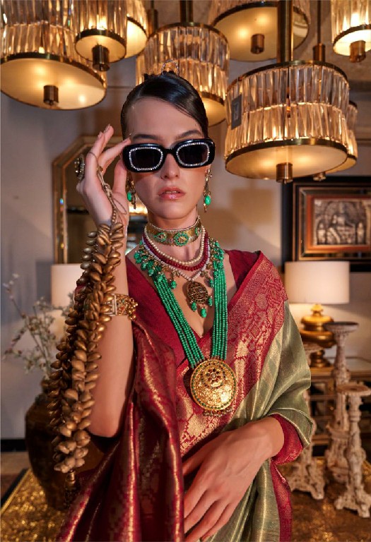 Rajtex Kansai Wholesale Zari Tissue Handloom Weaving Party Wear Sarees