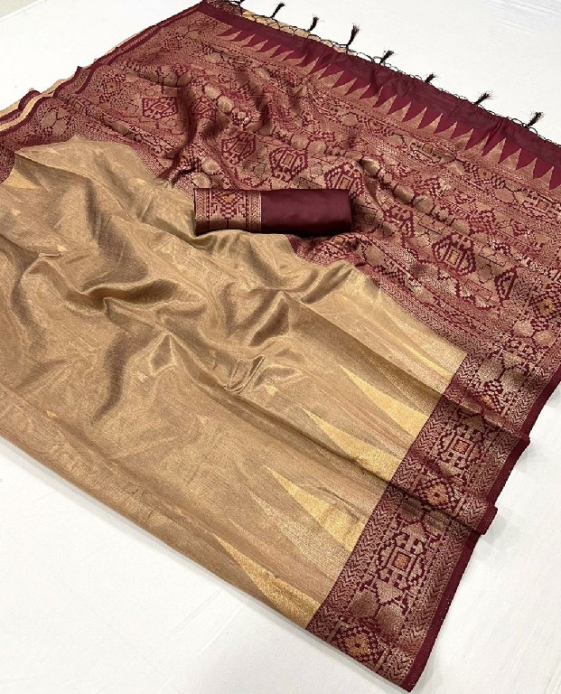 Rajtex Kansai Wholesale Zari Tissue Handloom Weaving Party Wear Sarees