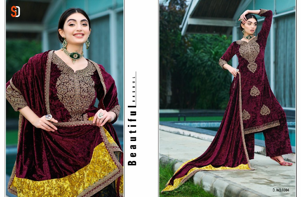 Shraddha Noor Wholesale Pure Velvet With Fancy Work Winter Suits