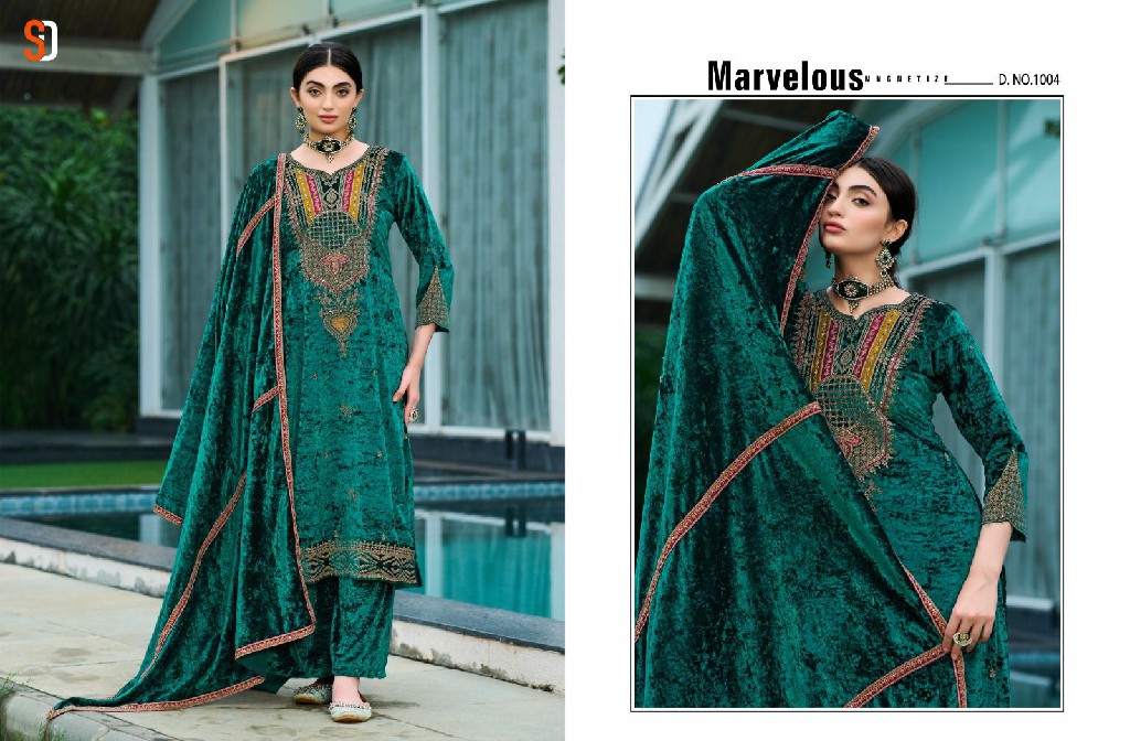 Shraddha Noor Wholesale Pure Velvet With Fancy Work Winter Suits