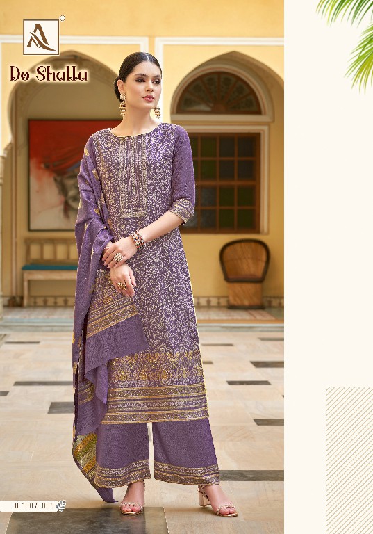 Alok Do Shalla Wholesale Viscose Pashmina With Swaroski Work Winter Dress Material