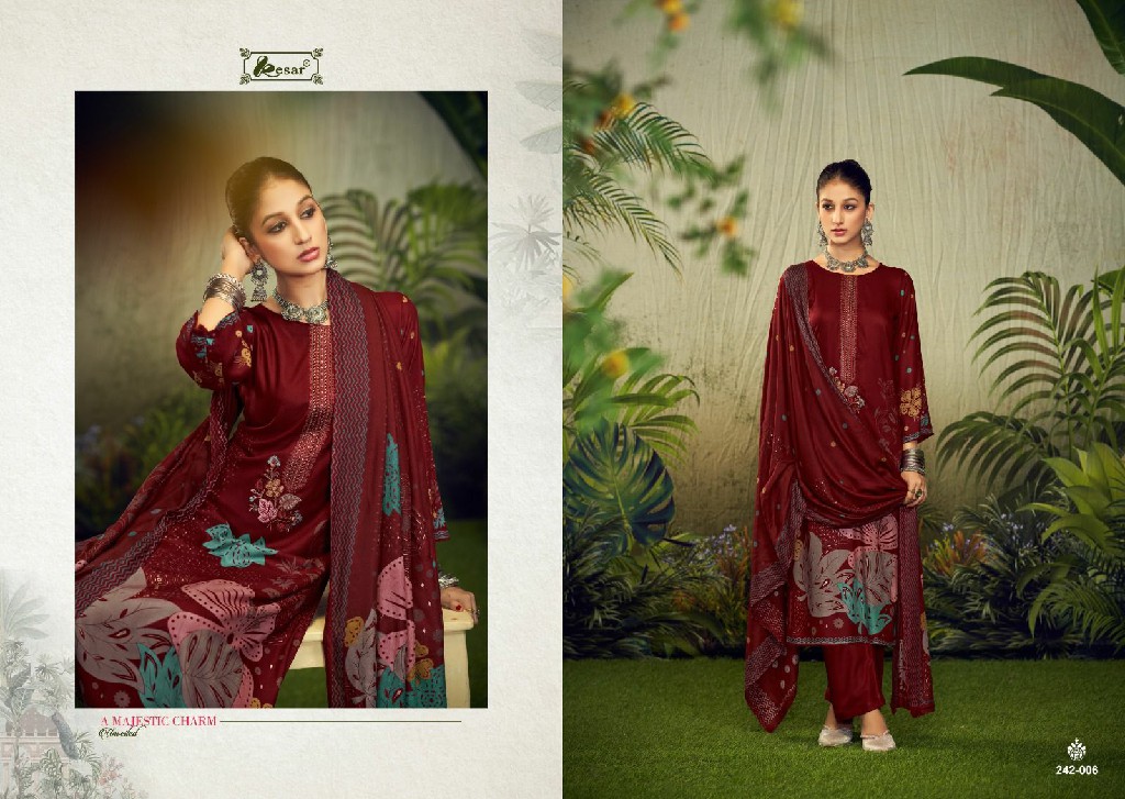 Kesar Saachi Sagun Wholesale Pure Viscose Pashmina With Embroidery Dress Material