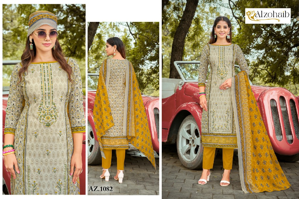 alzohaib 1080-1083 cotton print hit design modern pakistani suit