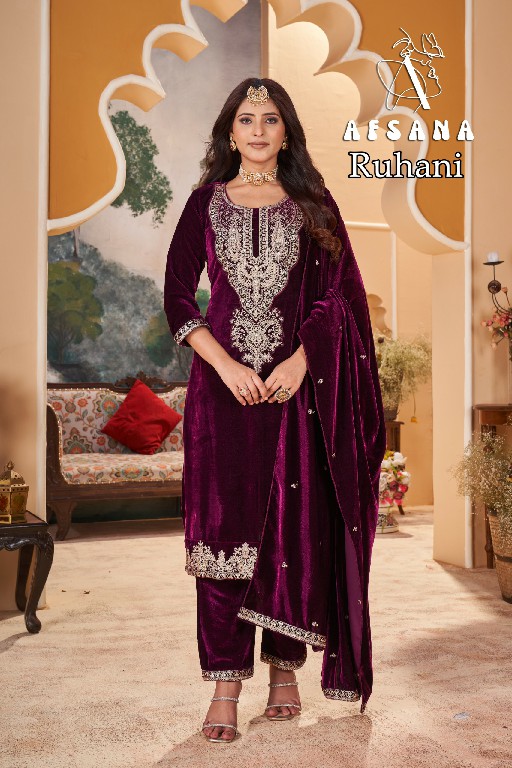 Afsana Ruhani Wholesale 11000 Velvet Winter Pakistani Concept Suits Combo