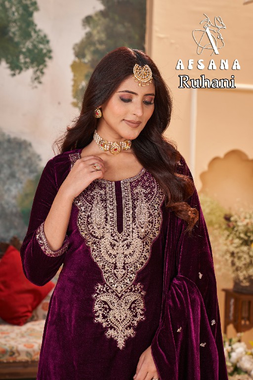 Afsana Ruhani Wholesale 11000 Velvet Winter Pakistani Concept Suits Combo