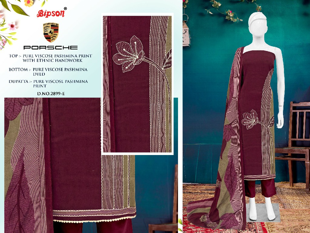 Bipson Porsche 2899 Wholesale Viscose Padhmina Winter Dress Material