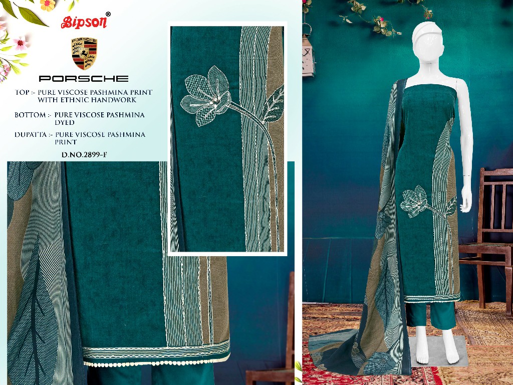 Bipson Porsche 2899 Wholesale Viscose Padhmina Winter Dress Material