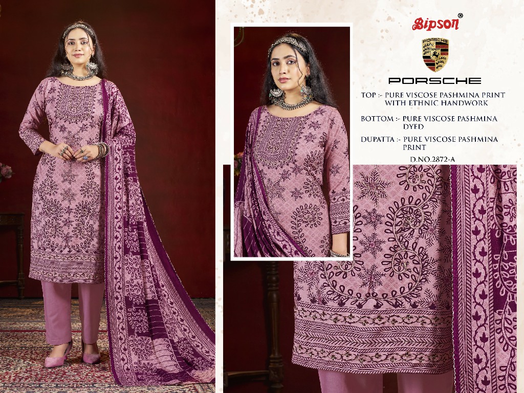 Bipson Porsche 2872 Wholesale Viscose Padhmina Winter Dress Material