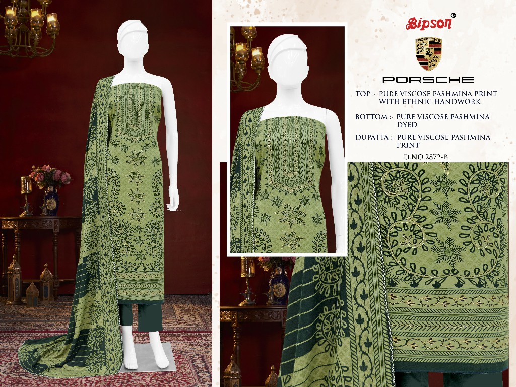 Bipson Porsche 2872 Wholesale Viscose Padhmina Winter Dress Material