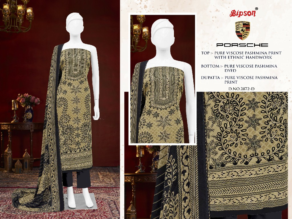 Bipson Porsche 2872 Wholesale Viscose Padhmina Winter Dress Material