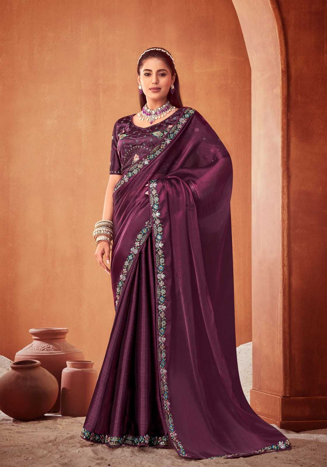 le quyen by sanskar tex prints moti chiffon stylish saree stitch blouse