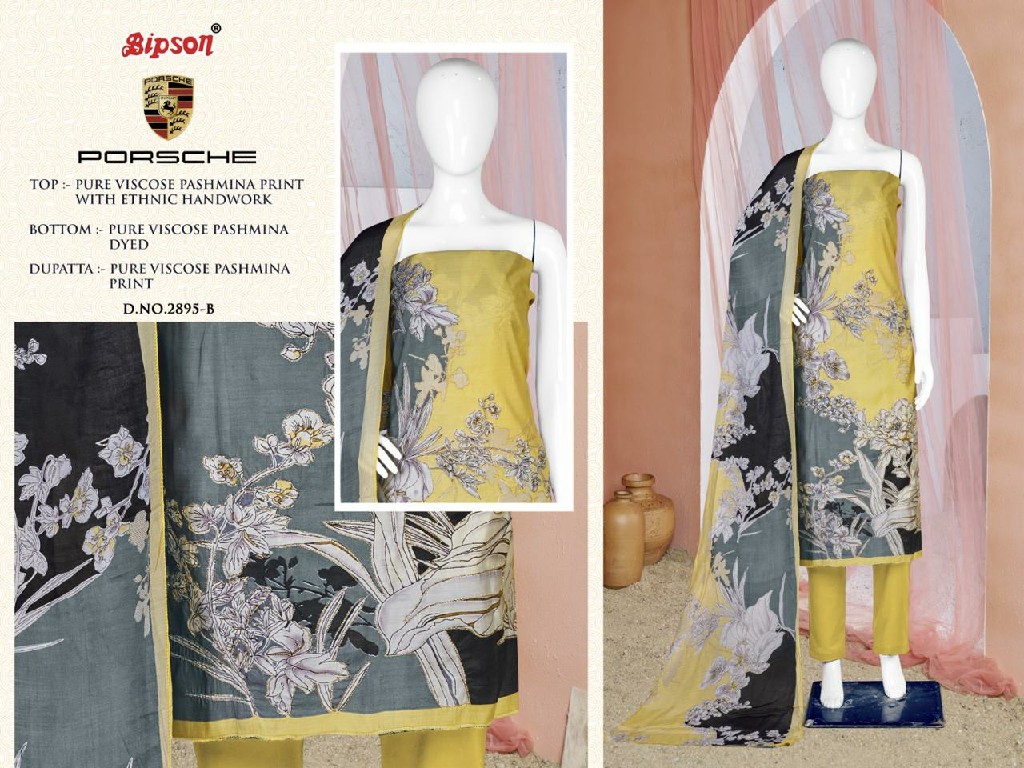 Bipson Porsche 2895 Wholesale Viscose Padhmina Winter Dress Material