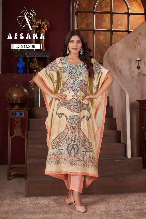 Afsana Kaftan 209 Wholesale Kaftan With Pant Collection