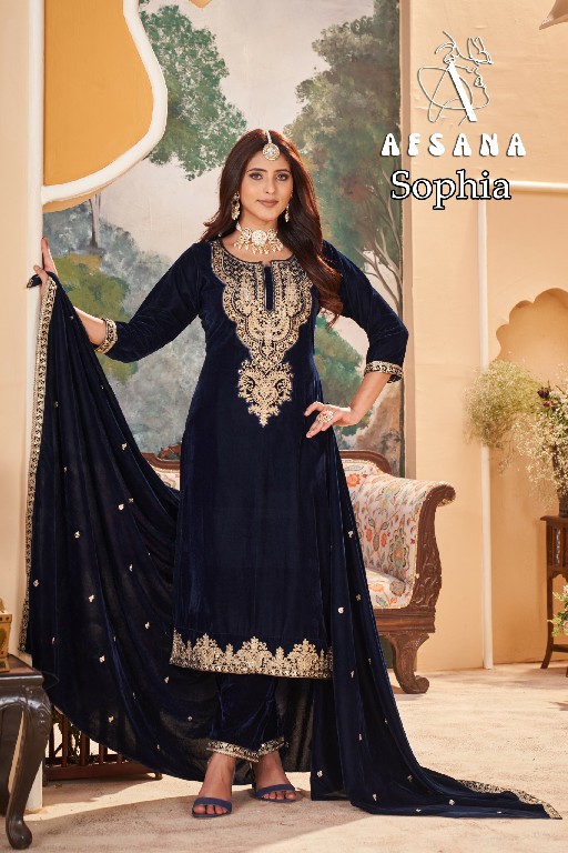 Afsana Sophia Wholesale 11000 Velvet Readymade Winter Suits Combo