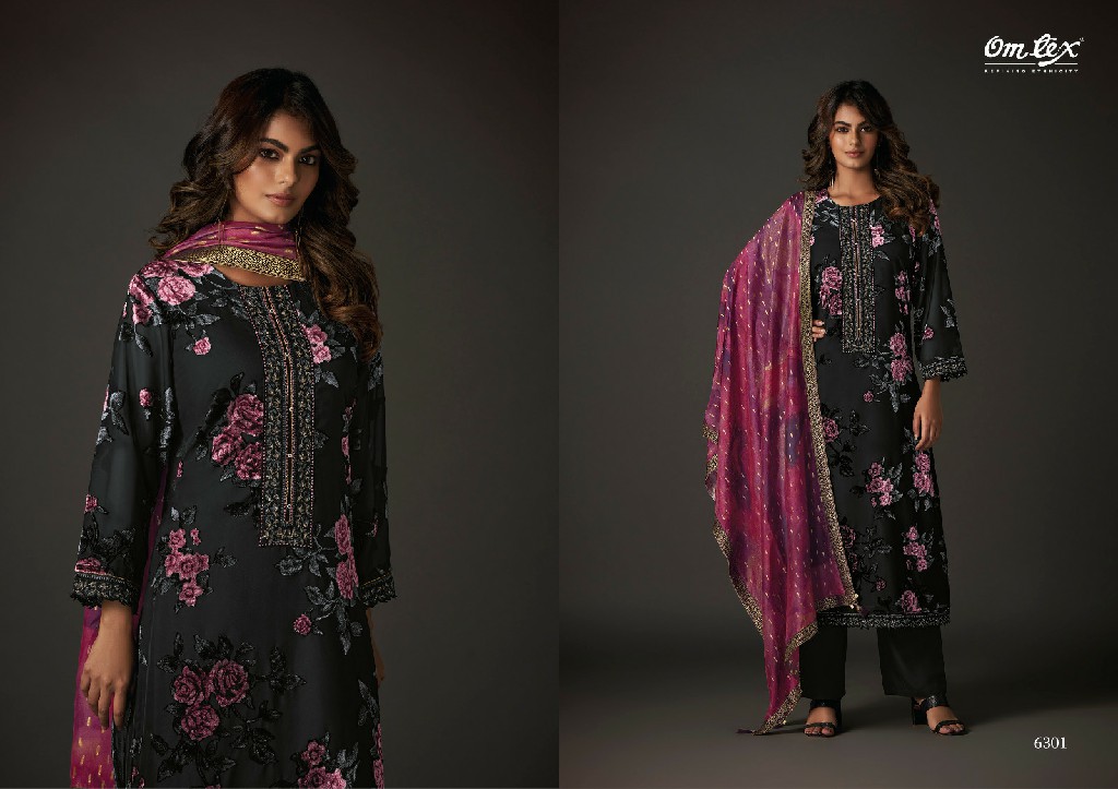 Omtex Galaxia Wholesale Velvet Brasso Print Winter Suits