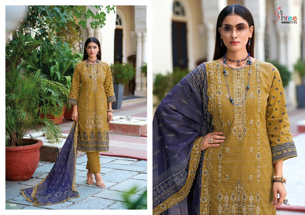 Shree Fabs Bin Saeed Lawn Collection Vol-15 Wholesale Pure Cotton With Self Embroidery Pakistani Suits