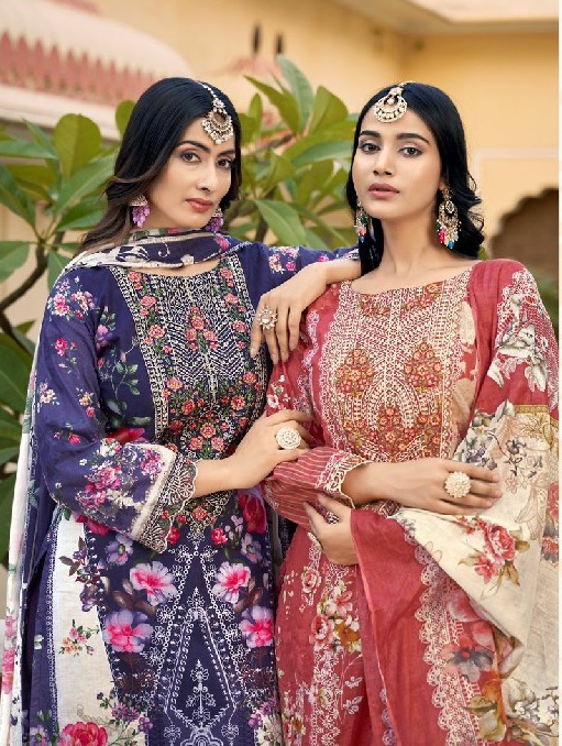 Pakiza Haniya Hiba Vol-45 Wholesale Kashmiri Neck Work Dress Material