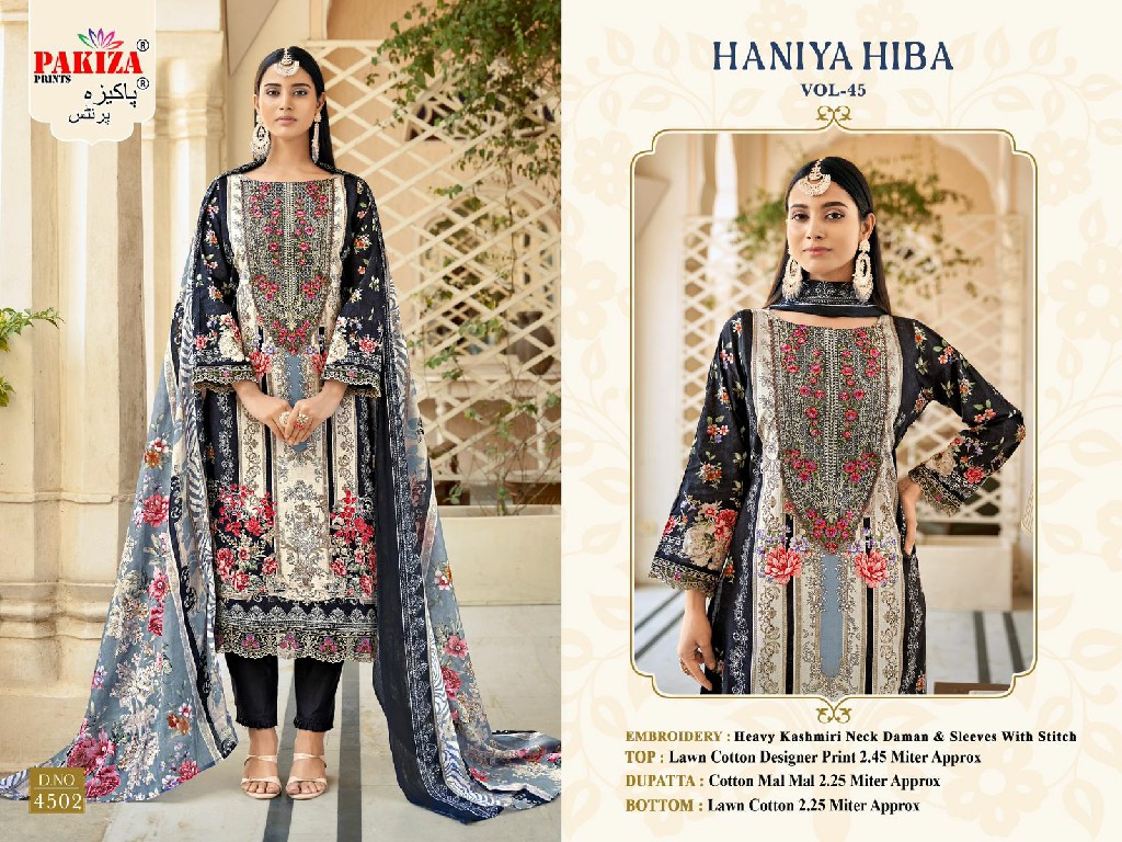 Pakiza Haniya Hiba Vol-45 Wholesale Kashmiri Neck Work Dress Material