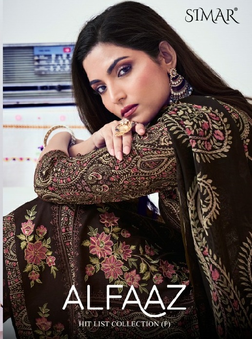 Glossy Simar Alfaaz Wholesale Viscose Pashmina Winter Suits