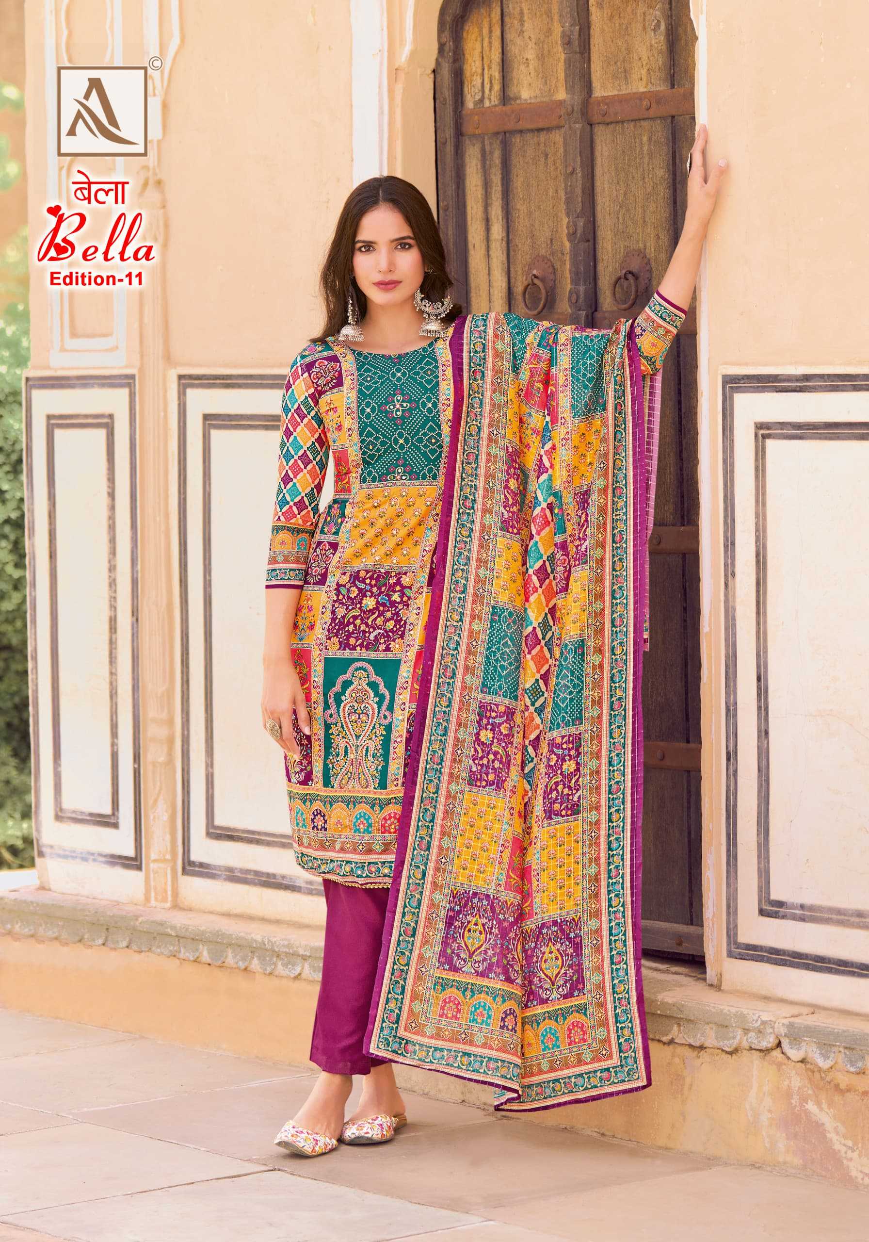 bella vol 11 by alok muslin print regular wear pakistani ladies suit