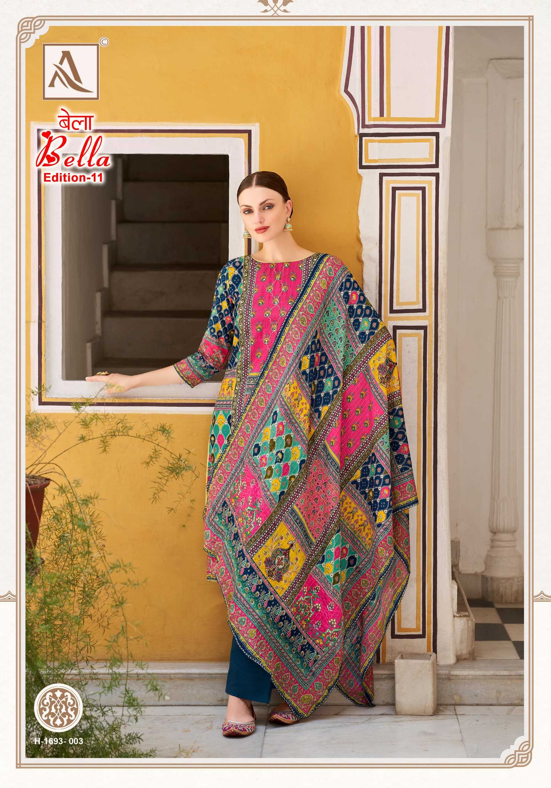 bella vol 11 by alok muslin print regular wear pakistani ladies suit
