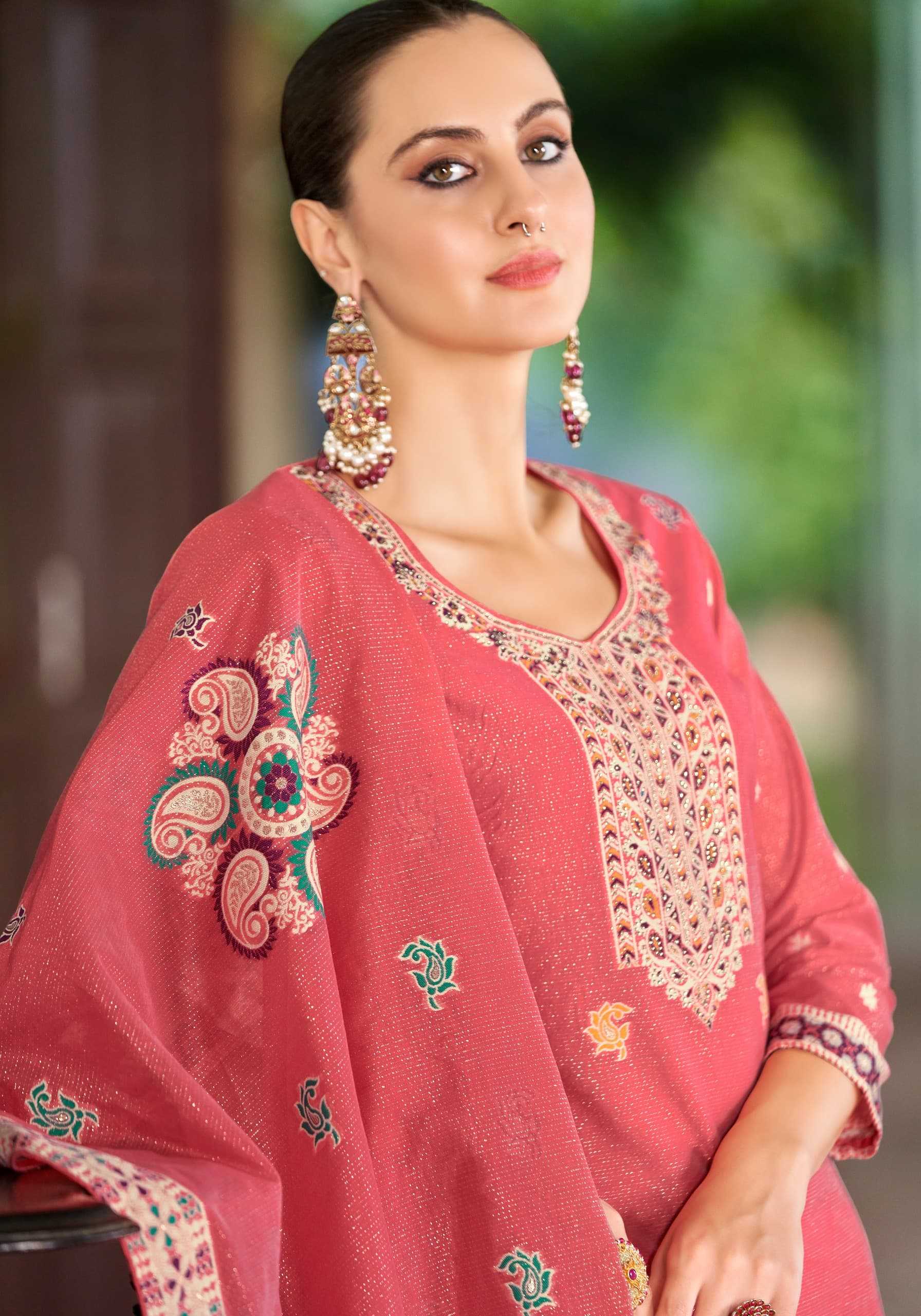 festive fair by alok jacquard weaving pattern pakistani 3pcs dress