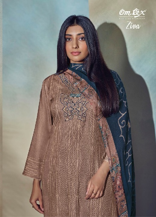 Omtex Ziva Wholesale Pure Pashmina With Handwork Winter Suits