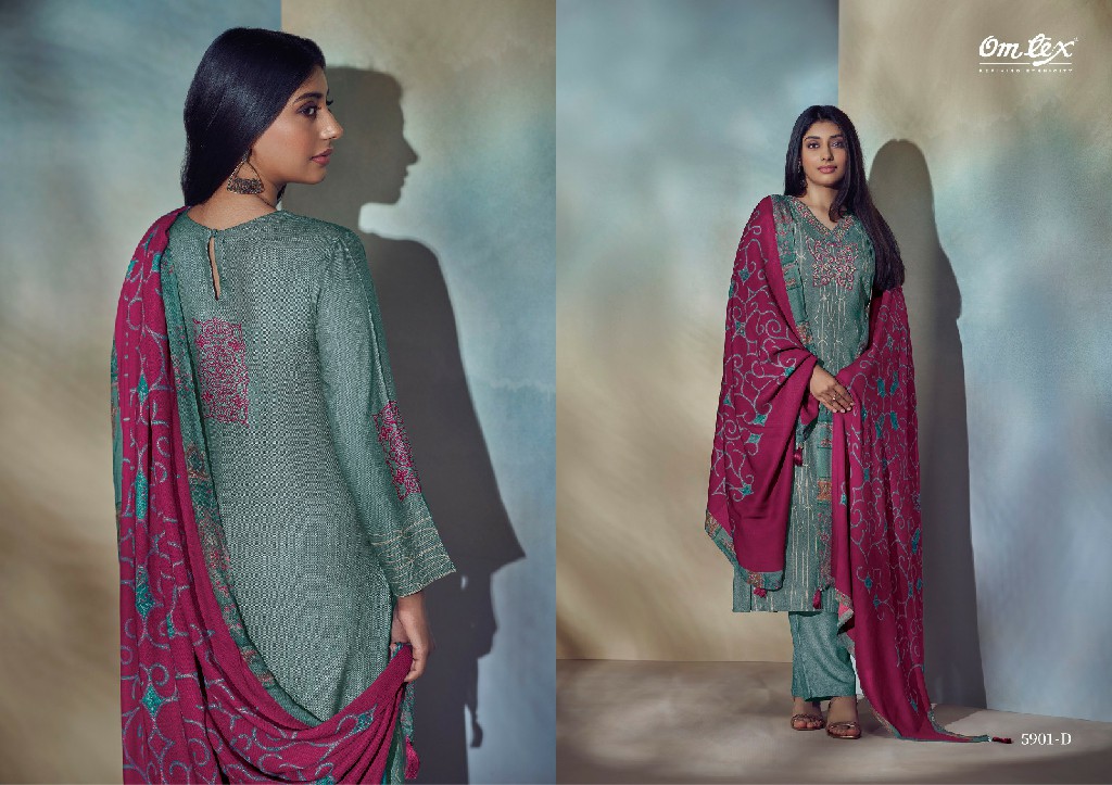 Omtex Ziva Wholesale Pure Pashmina With Handwork Winter Suits