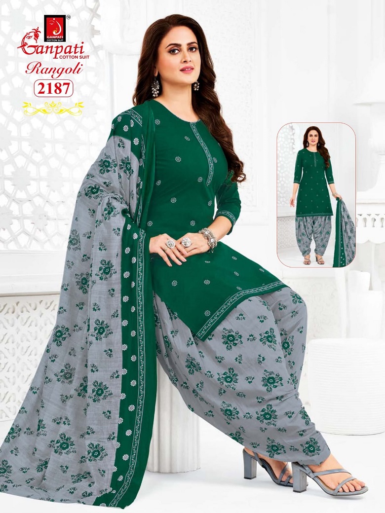 Ganpati Rangoli Patiyala Vol-21 Wholesale Cotton Patiyala Dress Material