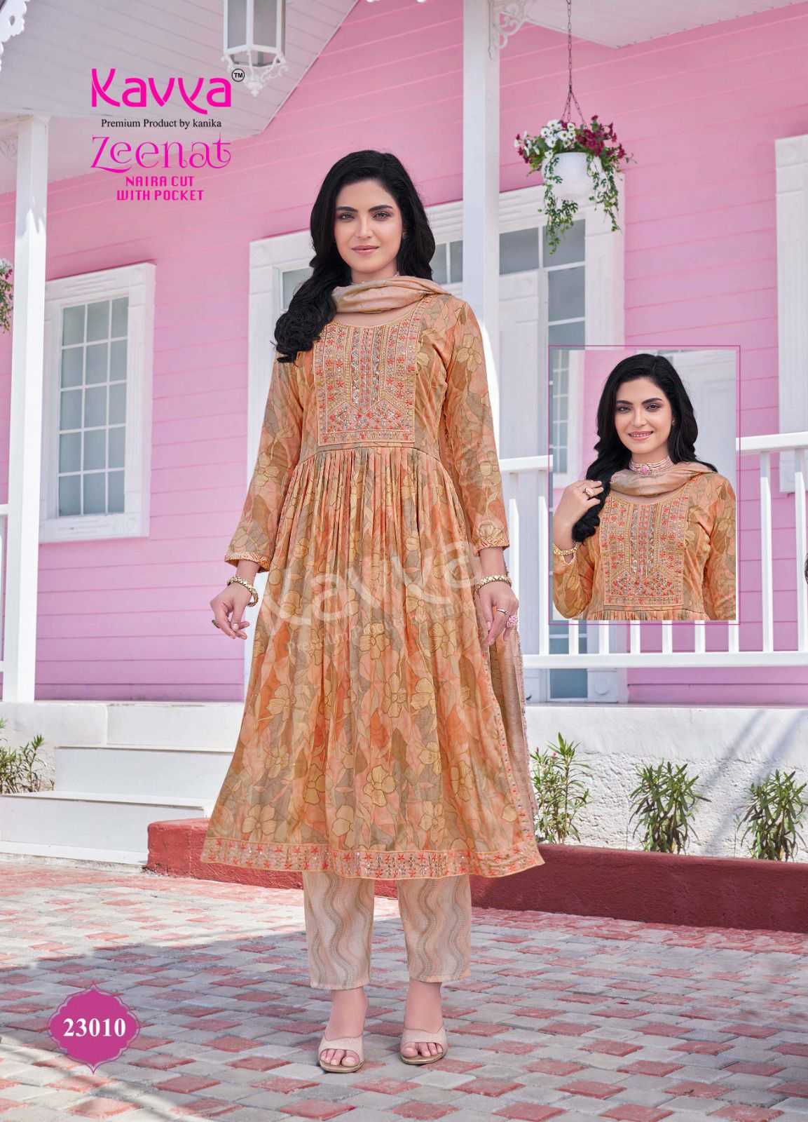 KAVYA PRESENTS ZEENAT VOL 23 CLASSY NAYRA CUT CAPSULE FOIL PRINT FULL STITCH BIG SIZE SALWAR SUIT