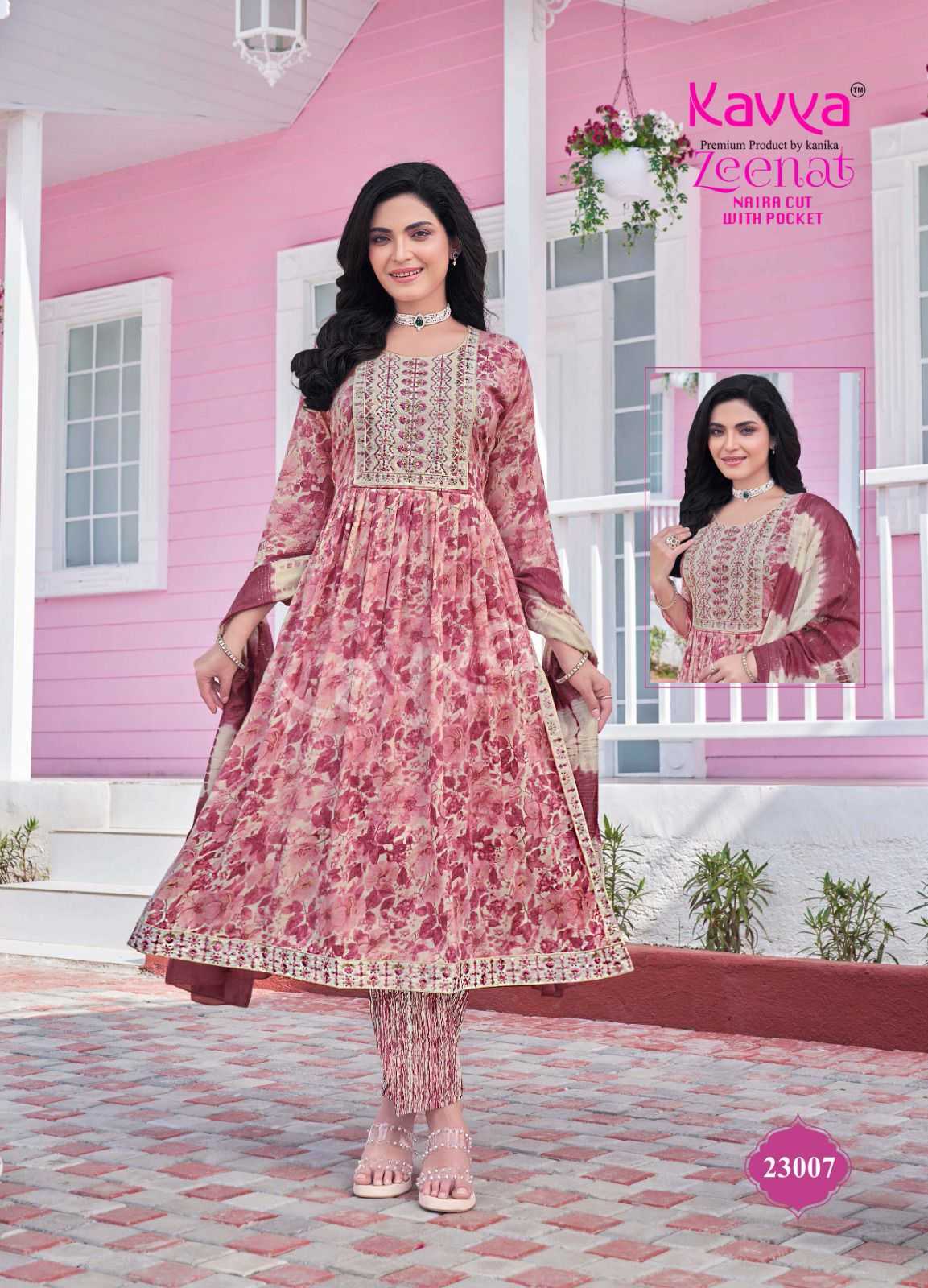 KAVYA PRESENTS ZEENAT VOL 23 CLASSY NAYRA CUT CAPSULE FOIL PRINT FULL STITCH BIG SIZE SALWAR SUIT