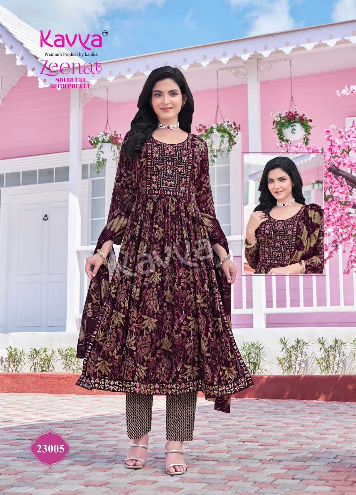 KAVYA PRESENTS ZEENAT VOL 23 CLASSY NAYRA CUT CAPSULE FOIL PRINT FULL STITCH BIG SIZE SALWAR SUIT