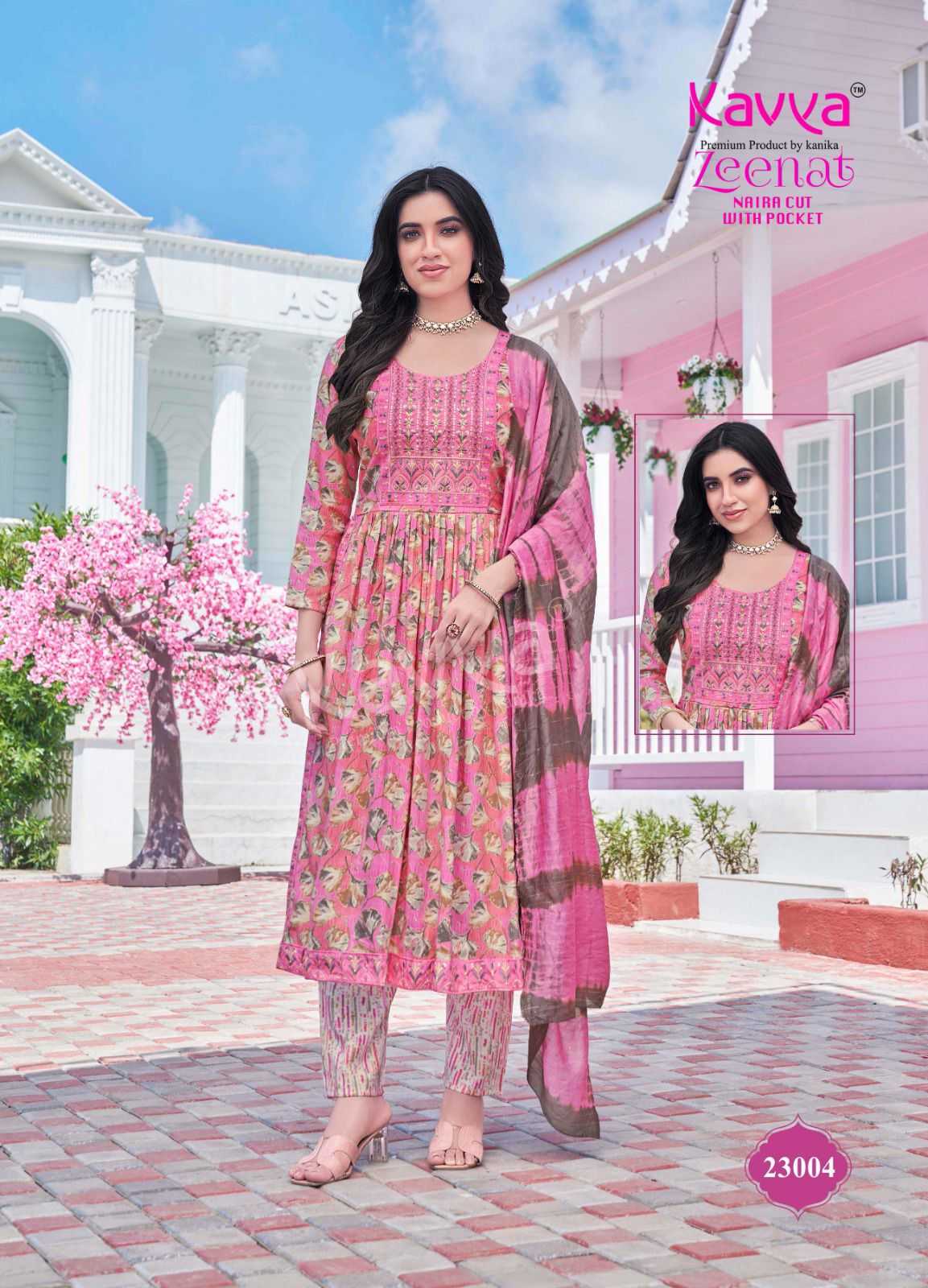 KAVYA PRESENTS ZEENAT VOL 23 CLASSY NAYRA CUT CAPSULE FOIL PRINT FULL STITCH BIG SIZE SALWAR SUIT