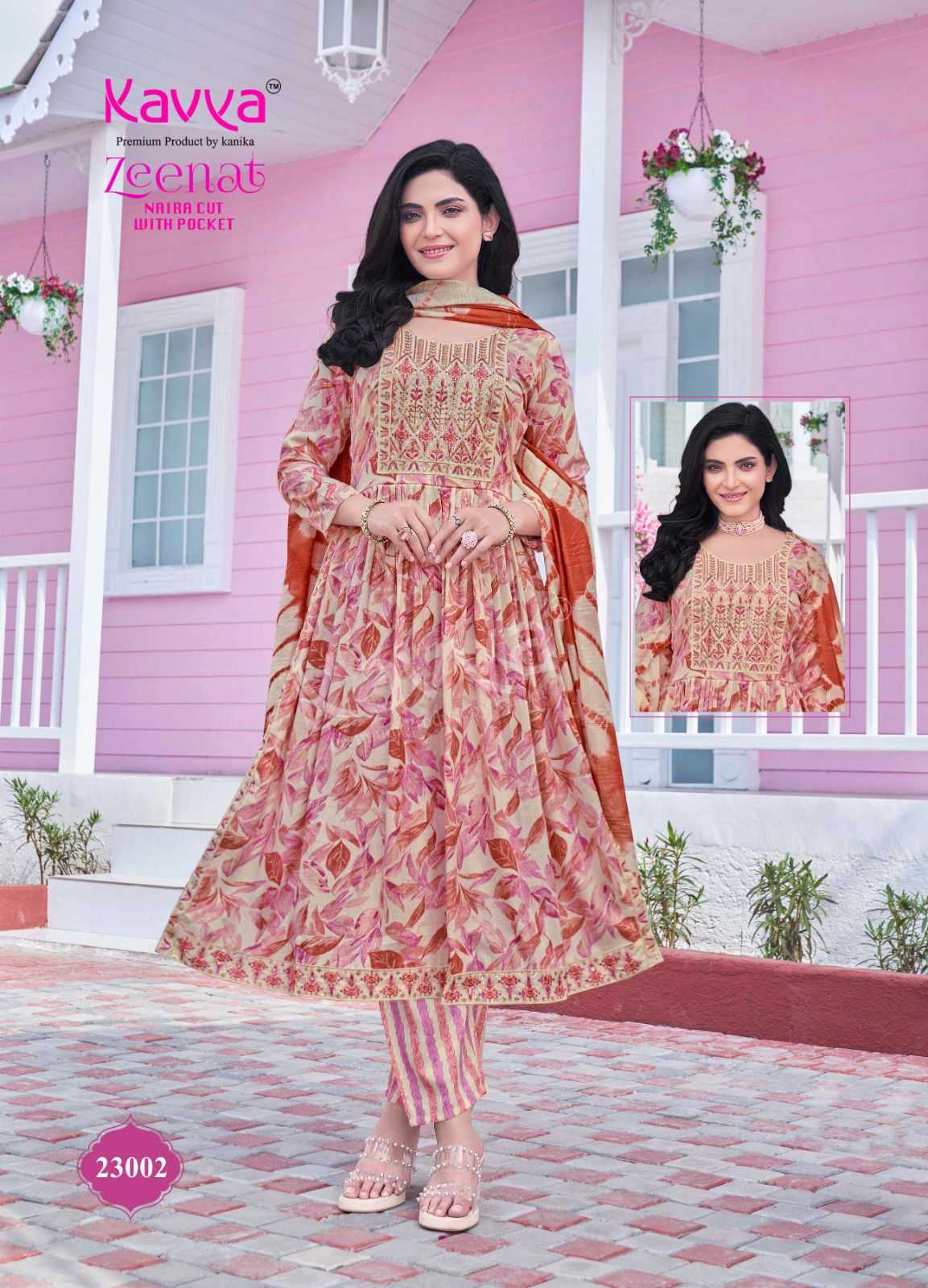 KAVYA PRESENTS ZEENAT VOL 23 CLASSY NAYRA CUT CAPSULE FOIL PRINT FULL STITCH BIG SIZE SALWAR SUIT