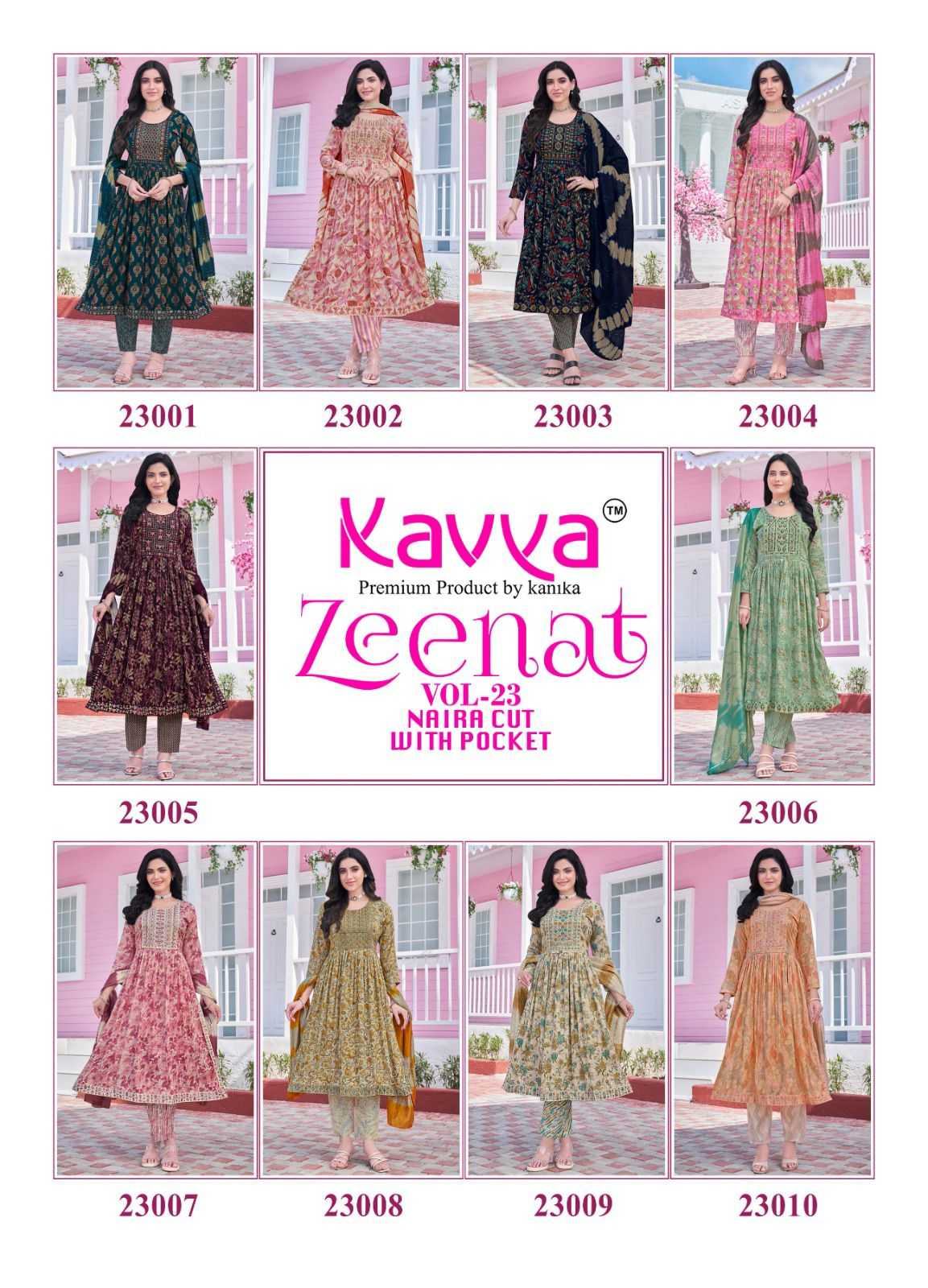 KAVYA PRESENTS ZEENAT VOL 23 CLASSY NAYRA CUT CAPSULE FOIL PRINT FULL STITCH BIG SIZE SALWAR SUIT