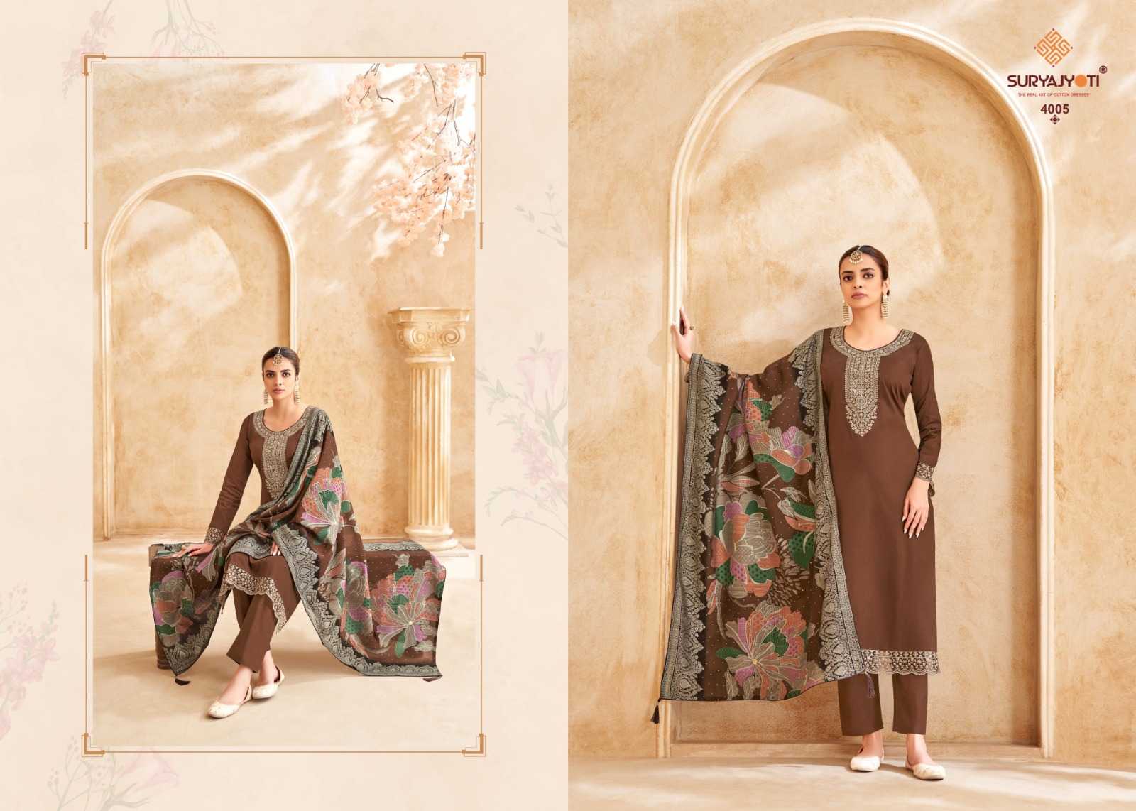 pashan vol 4 by suryajyoti jam satin embroidery ladies salwar suits