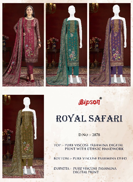 Bipson Royal Safari 2878 Wholesale Viscose Pashmina With Work Winter Suits