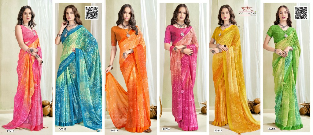 Vallabhi Navita Vol-6 Wholesale Georgette Fabrics Indian Sarees Catalog