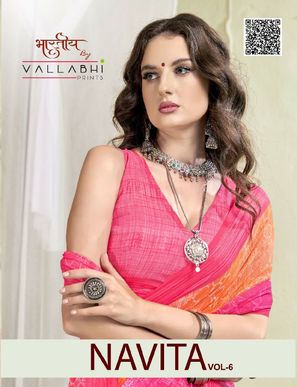 Vallabhi Navita Vol-6 Wholesale Georgette Fabrics Indian Sarees Catalog