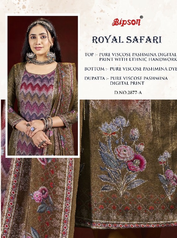 Bipson Royal Safari 2877 Wholesale Viscose Pashmina With Work Winter Suits